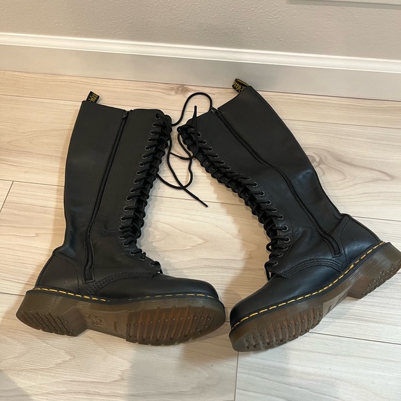 Dr. Martens Black Leather Knee-High Boots - Picture 5 of 8